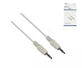 DINIC lydkabel 3,5 mm stereo jack-plugg til plugg, 0,50 m, hvit